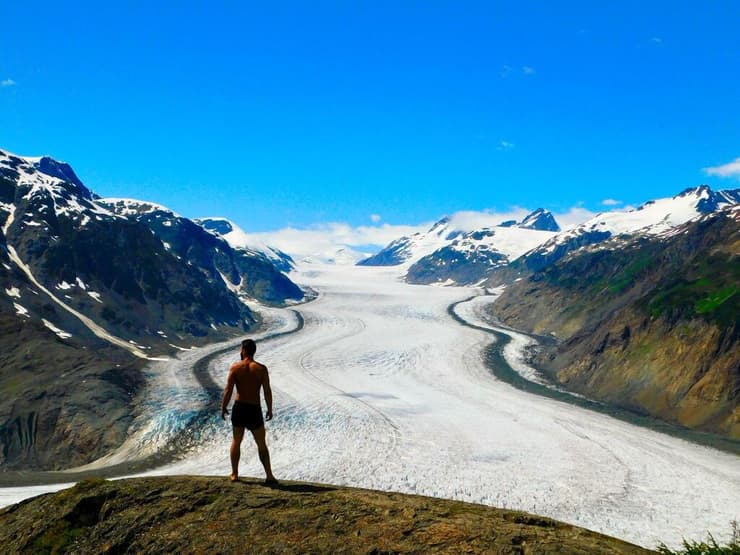 קרחון סלמון, אלסקה (צילום: מהאלבום הפרטי) עמרי כהן, כביש הפאן-אמריקאי