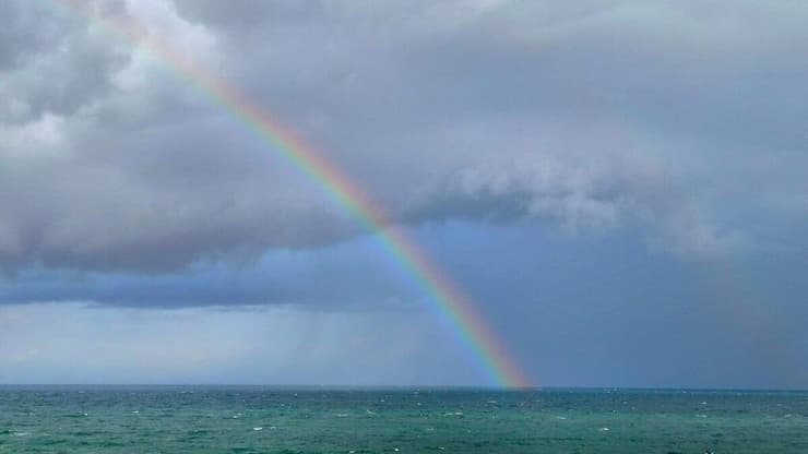 קשת בענן בחופי יפו תל אביב 