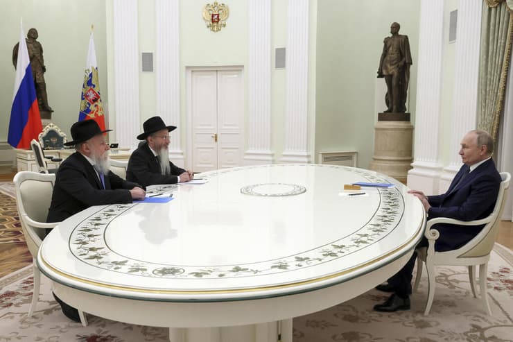 נשיא רוסיה ולדימיר פוטין פגישה עם הרב ברל לאזאר