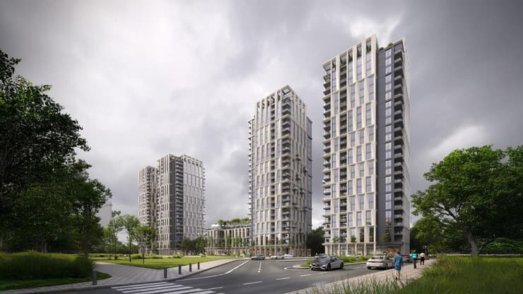 הדמיית פינוי בינוי ברחוב הרב לנדרס ברמת גן (הדמיה: קיקה ברא"ז אדריכלים) הדמיית פינוי בינוי ברחוב הרב לנדרס ברמת גן