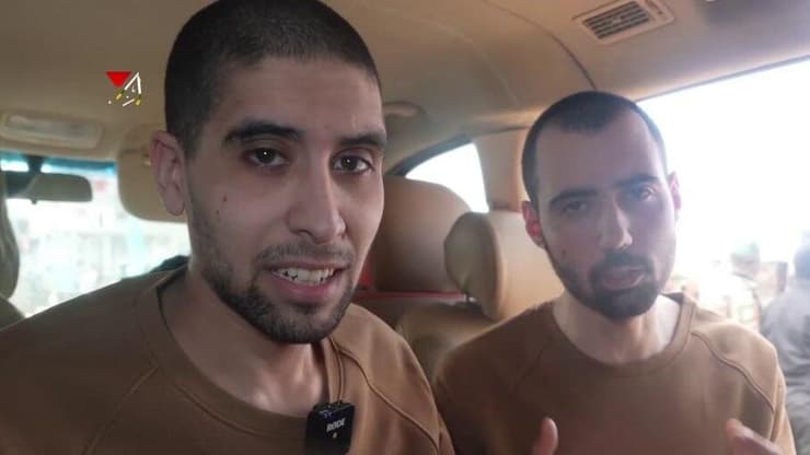 חמאס הביא את גיא גלבוע דלל ואביתר דוד לצפות בטקס השחרור של חטופים אחרים  