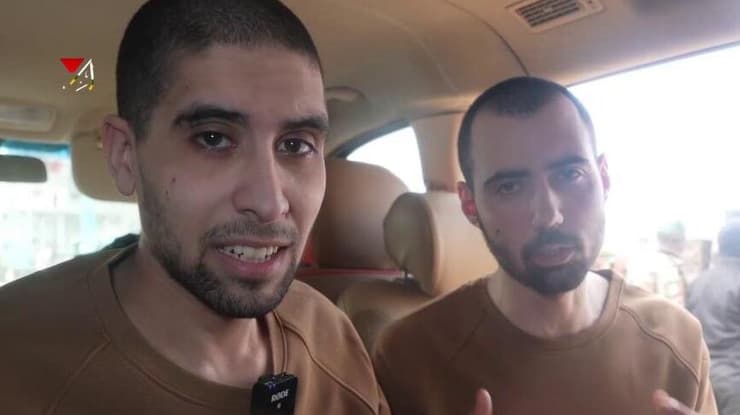 חמאס הביא את גיא גלבוע דלל ואביתר דוד לצפות בטקס השחרור של חטופים אחרים  