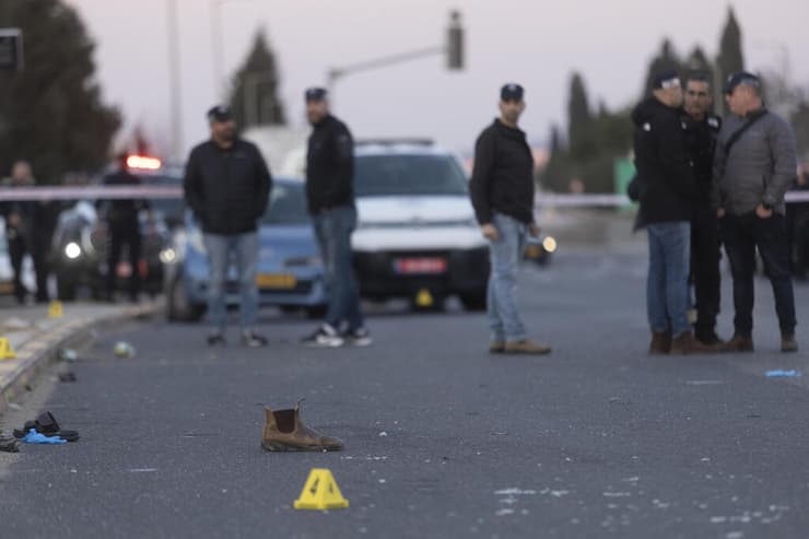 זירת פיגוע הדריסה (צילום: Amir Levy/Getty Images) זירת פיגוע הדריסה בצומת כרכור וצומת גן שמואל