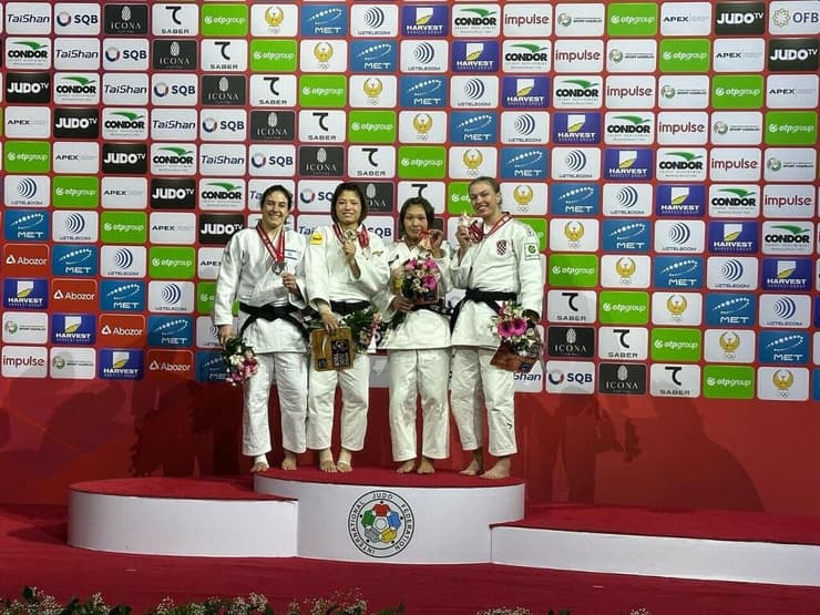 הג'ודאית ענבל שמש על הפודיום בגראנד סלאם טשקנט