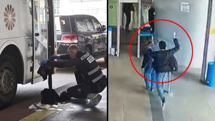 תיעוד מרגעי הפיגוע בתחנה המרכזית המפרץ בחיפה