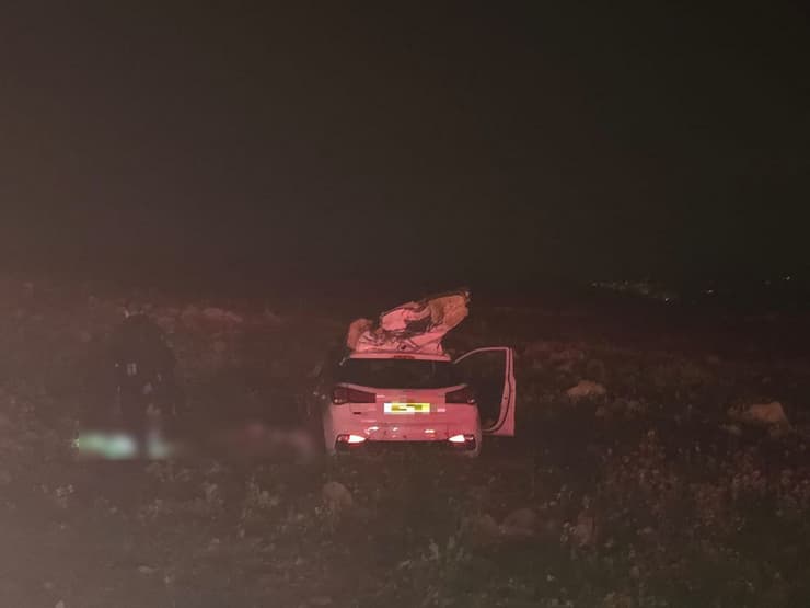 זירת תאונת הדרכים בכביש 808, סמוך לאניעם