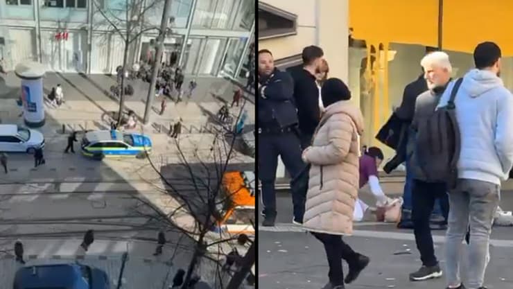 מטפלים בפצועים בזירת הדריסה במנהיים גרמניה זירת דריסה מנהיים טיפול ב פצועים