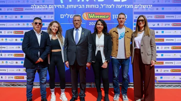 חניתה מי-טל, מנכ"לית Saucony ישראל, אור שיזף, אפרת אברהם, משה ליאון, אור אלמקייס, ומאיר ברדוגו