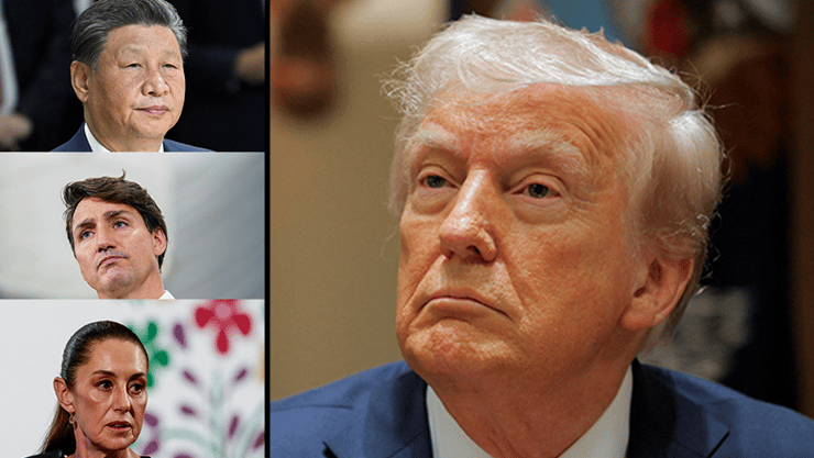 חצאים, טראמפ,  ג'סטין טרודו, קלאודיה שיינבאום ושי ג'ינפינג