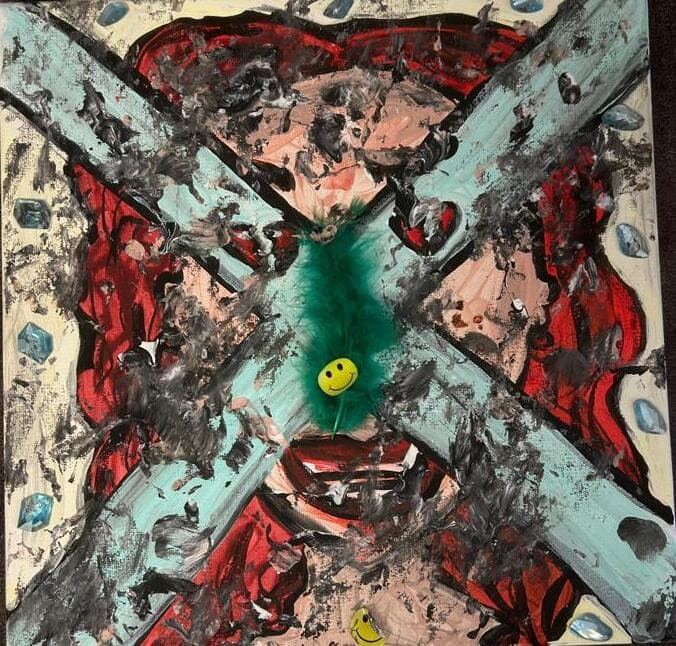 ציור שציירה בתקופה שבה כבר לא הצליחה להסתיר יותר את הכאב   