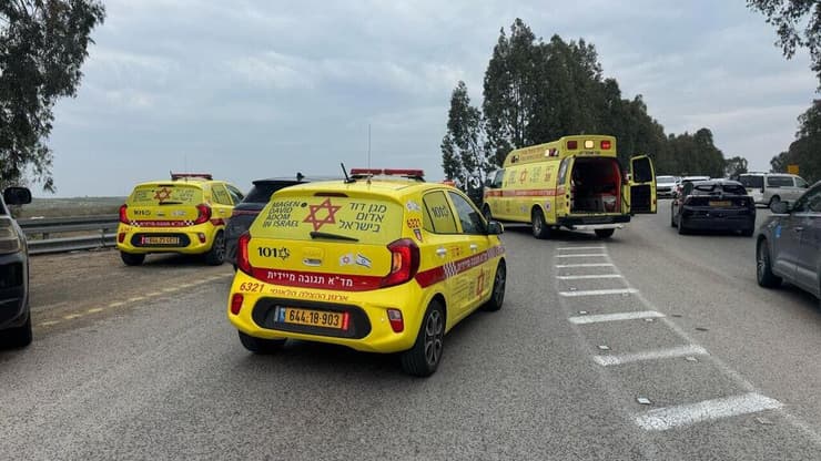 זירת תאונת הדרכים בכביש 465 בסמוך ליער קולה