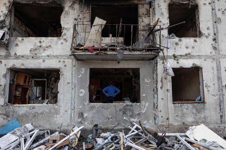 זירת תקיפה של רוסיה נגד אוקראינה במחוז דונייצק בעיר דופרובילה