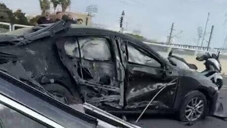 הזירה באיילון פיצוץ עז ברכב בנתיבי איילון