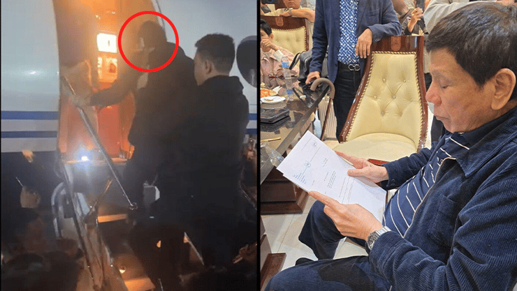 נשיא ה פיליפינים הפיליפינים לשעבר רודריגו דוטרטה מועלה ל מטוס ל האג