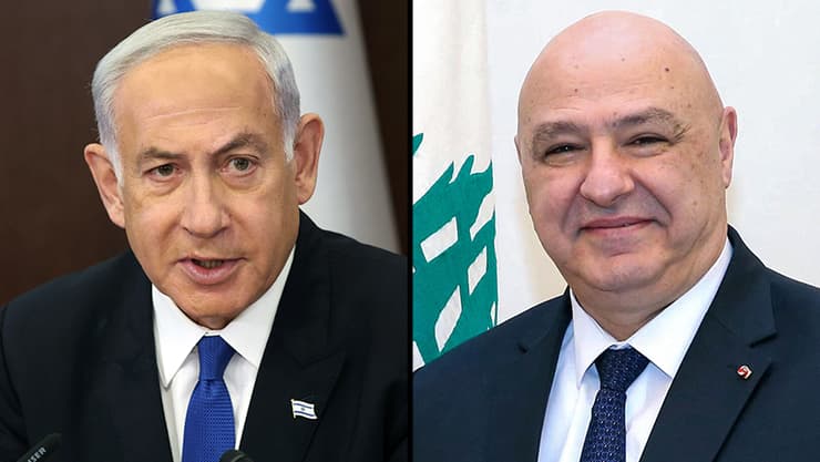 נתניהו ונשיא לבנון עאון