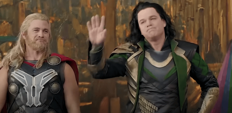 מאט דיימון וליאם המסוורת'. מתוך "ת'ור: ראגנארוק"