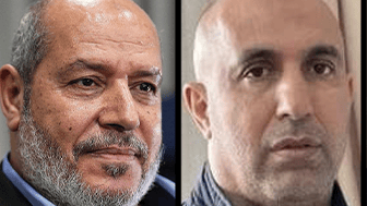 זאהר ג'בארין וחליל אל-חיה. ניצלו מהתקיפה בקטאר, והגיעו למו"מ במצרים (צילום: Osama Faisal, Khalil Hamra, AP / רויטרס / Iran's Presidential website/WANA (West Asia News Agency)/Handout via REUTERS) ניזאר עוודאלה, חאלד משעל, זאהר ג'בארין, חליל אל-חיה, מוחמד דרוויש