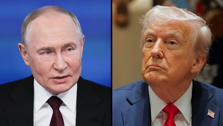 פוטין התפלל לשלומו של טראמפ והזמין לו כמתנה "דיוקן יפה" (צילום: Oliver CONTRERAS / AFP, REUTERS/Brian Snyder) דונלד טראמפ ולדימיר פוטין