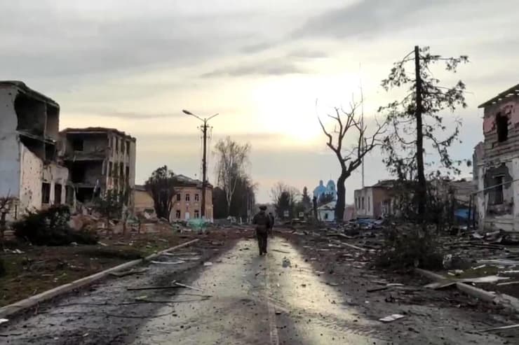 הרס בעיירה סודז'ה במחוז קורסק ב רוסיה אחרי נסיגת כוחותיה של אוקראינה ממנו