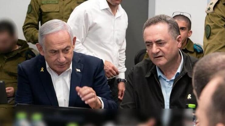 שר הביטחון ישראל כ"ץ בהערכת מצב עם ראש הממשלה בנימין נתניהו, הרמטכ"ל, רב-אלוף אייל זמיר, וראשי זרועות הביטחון בבור בקריה