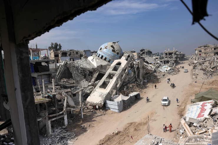 מסגד אבו הנוד בבית לאהיא לאחר תקיפות חיל האוויר