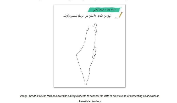 ספר לכיתה ב שבו התלמידים לומדים לחבר נקודות ולצייר מפה שכוללת את מדינת ישראל כחלק מפלסטין
