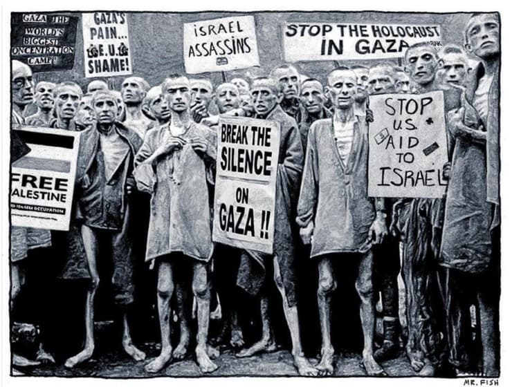 אחת הקריקטורות של דוויין בות' (צילום: מתוך הרשתות החברתיות) אחת הקריקטורות של דיוויד בות'