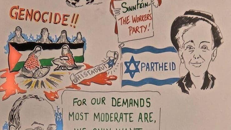 הפגנה פרו-פלסטינית נגד משלחת ישראלית בכנס איגודים מקצועיים בבלפסט, צפון אירלנד