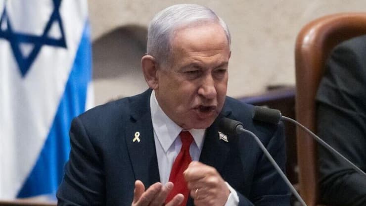 רה"מ נתניהו בנאומו בכנסת (צילום: שלו שלום ) נאום רה"מ נתניהו במליאת הכנסת