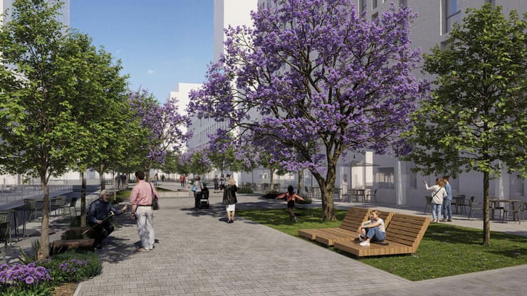 מרחבים ירוקים ופארקים בשכונת לב הבקעה