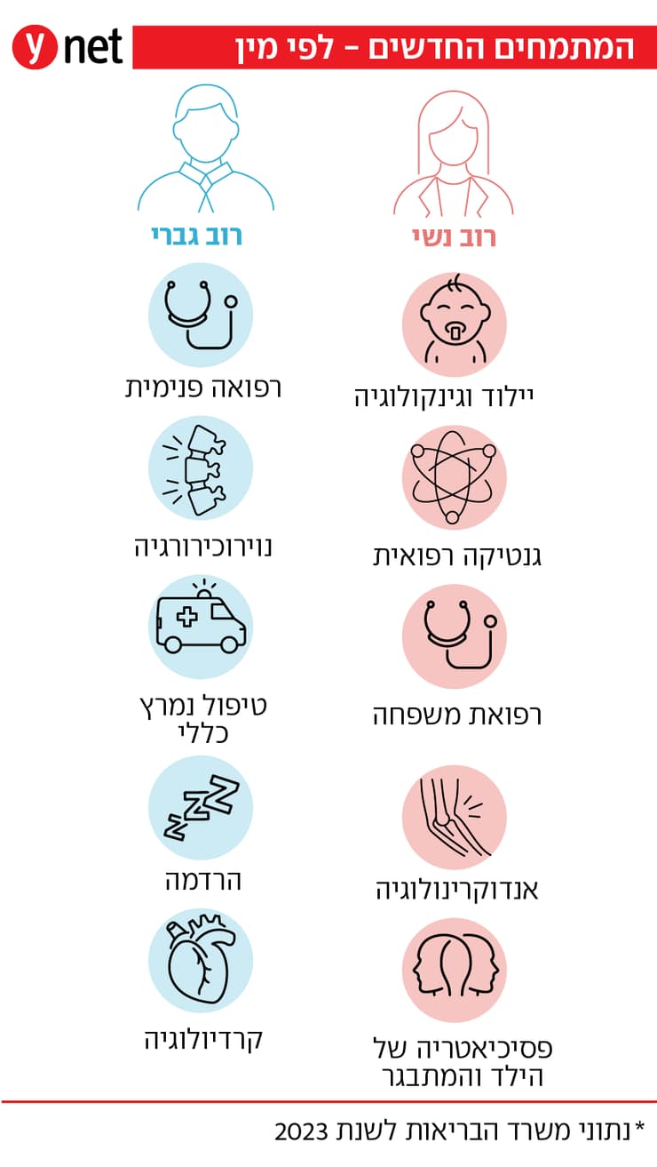 אינפו מתמחים - חלוקה לפי מין