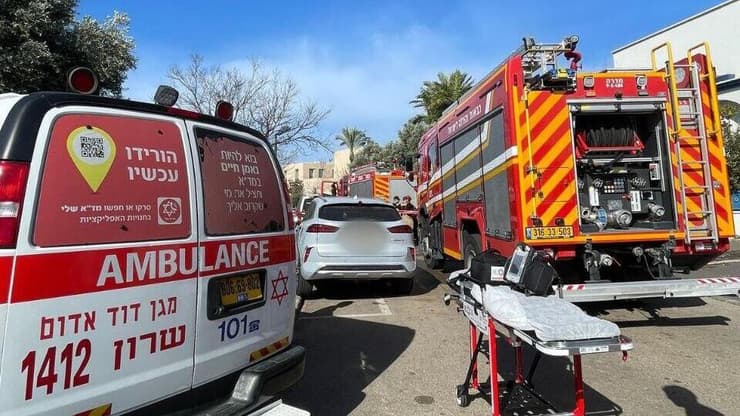 זירת השריפה (צילום: תיעוד מבצעי מד"א) זירת השריפה בקיסריה