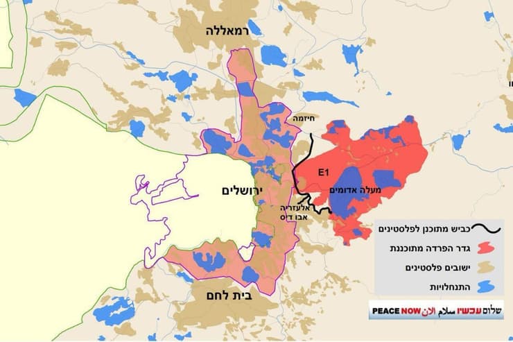 כביש "מרקם חיים" במפה של "שלום עכשיו" כביש "מרקם חיים" במפה של "שלום עכשיו"