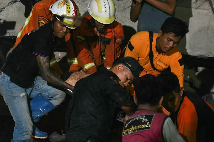 רעידת אדמה מרכז מיאנמר הריסות חילוץ שורדים