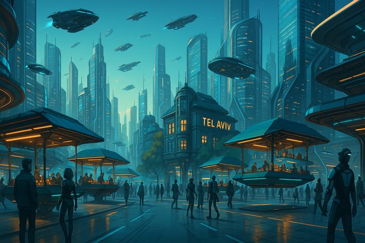עוד ציור של תל אביב בעוד 100 שנה (ChatGPT) עוד ציור של תל אביב בעו 100 שנה