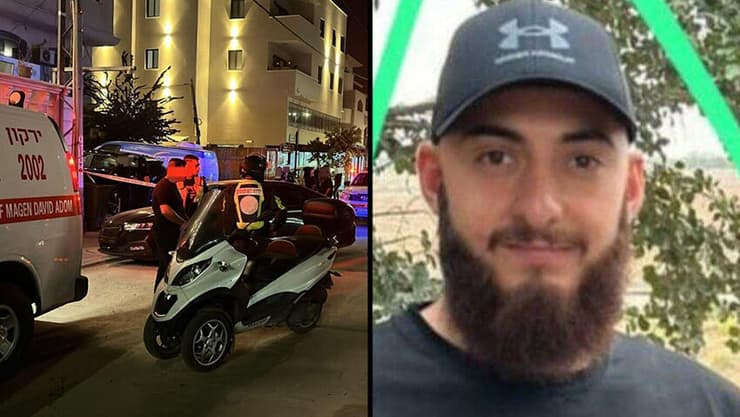 מועאד עבד אלחי וזירת הרצח בטירה (צילום: תיעוד מבצעי מד"א) זירת הרצח של מועאד עבד אלחי בטירה