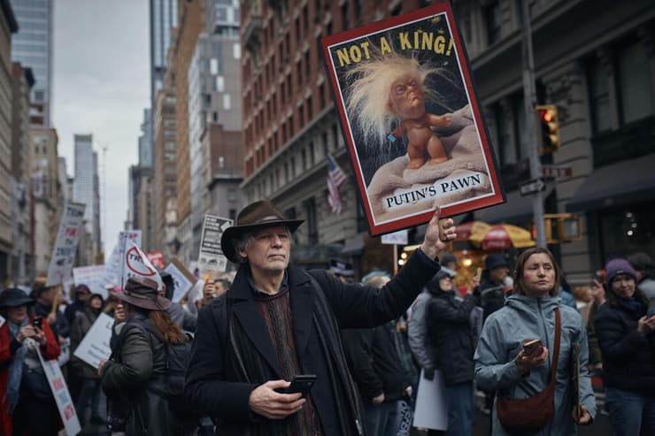 הפגנה ב ניו יורק ארה"ב נגד טראמפ