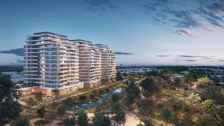 הדמיה של פרויקט Riverside ביהוד מונסון