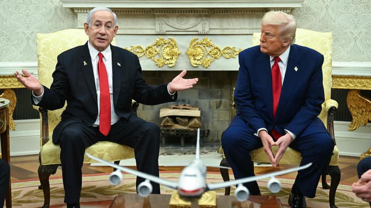 ראש הממשלה בנימין נתניהו ונשיא ארה"ב דונלד טראמפ בחדר הסגול