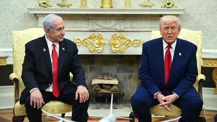 ראש הממשלה בנימין נתניהו ונשיא ארה"ב דונלד טראמפ בחדר הסגול