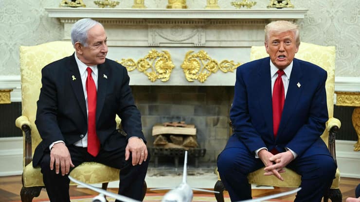 ראש הממשלה בנימין נתניהו ונשיא ארה"ב דונלד טראמפ בחדר הסגול