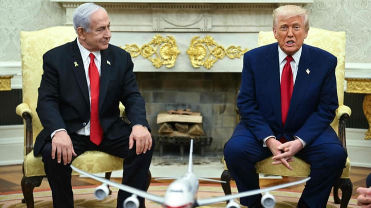 ראש הממשלה בנימין נתניהו ונשיא ארה"ב דונלד טראמפ בחדר הסגול