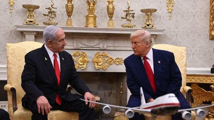 ראש הממשלה בנימין נתניהו ונשיא ארה"ב דונלד טראמפ בחדר הסגול