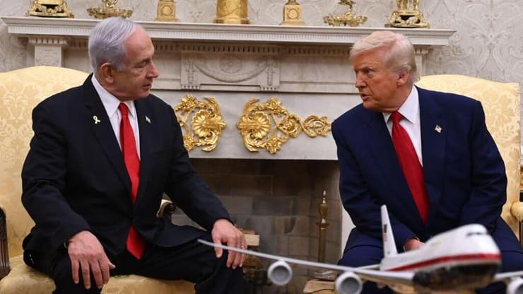 ראש הממשלה בנימין נתניהו ונשיא ארה"ב דונלד טראמפ בחדר הסגול