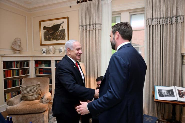 ראש הממשלה בנימין נתניהו בפגישה עם סגן נשיא ארה"ב ג'יי די ואנס בוושינגטון