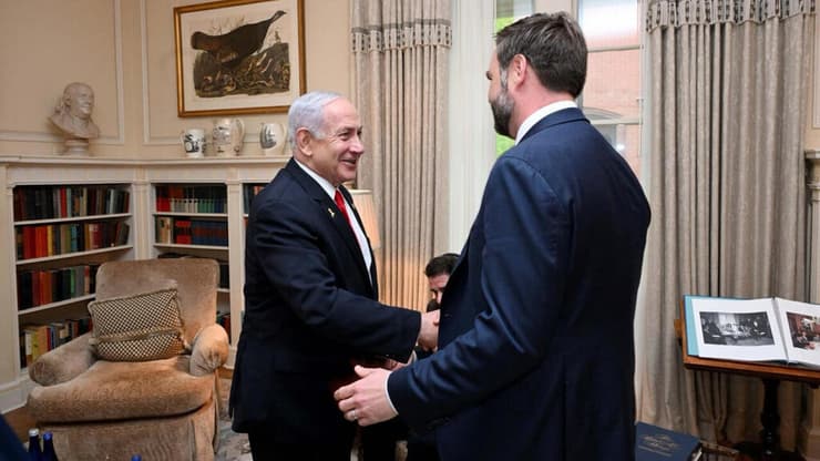 נתניהו בפגישה עם סגן הנשיא ואנס (צילום: אבי אוחיון, לע"מ) ראש הממשלה בנימין נתניהו בפגישה עם סגן נשיא ארה"ב ג'יי די ואנס בוושינגטון