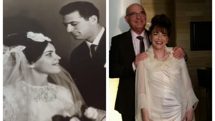 חוה ואילן ליפשין בחתונתם, ובאירוע החתונה המאוחרת