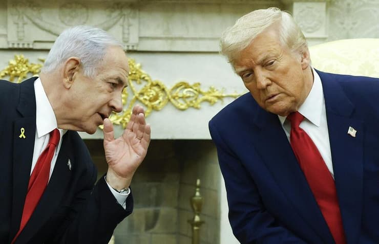 בנימין נתניהו ודונלד טראמפ בחדר הסגלגל
