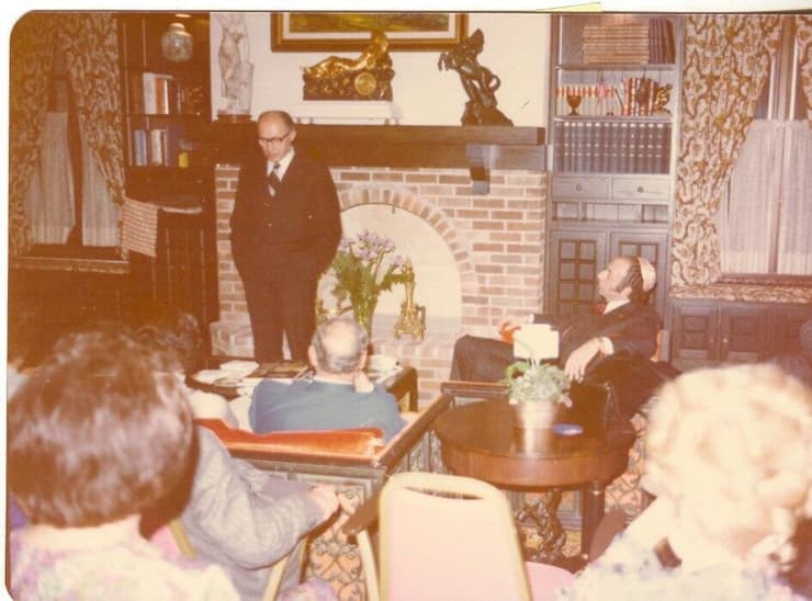 בגין בביקור באינידיאנפוליס, ארה"ב, ביתו של הארט הייסטן, מראשי תנועת חירות בארה"ב