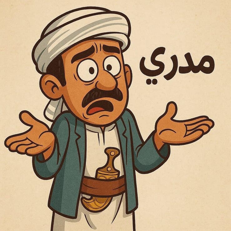 קריקטורות עם המילה "מדרי" - "אני לא יודע" - שמתפרסמות בתימן